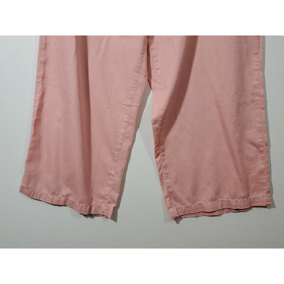 Seven7 Jeans Peachy Pink Crop Wide Leg Pants Size 16 Belted Button Zip Closure - Picture 5 of 10